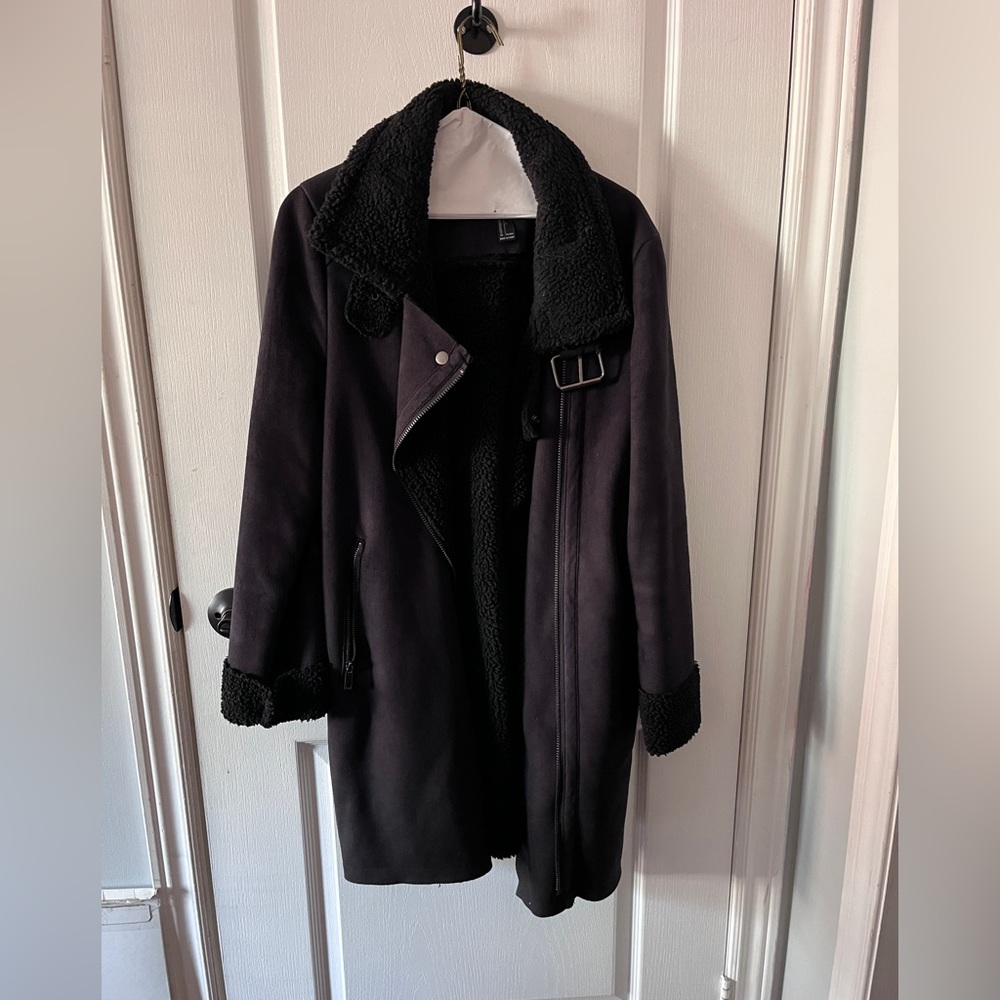 Forever 21 Black wool coat high collar